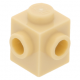 LEGO kocka 1x1 két egymás melletti oldalán egy-egy bütyökkel, sárgásbarna (26604)